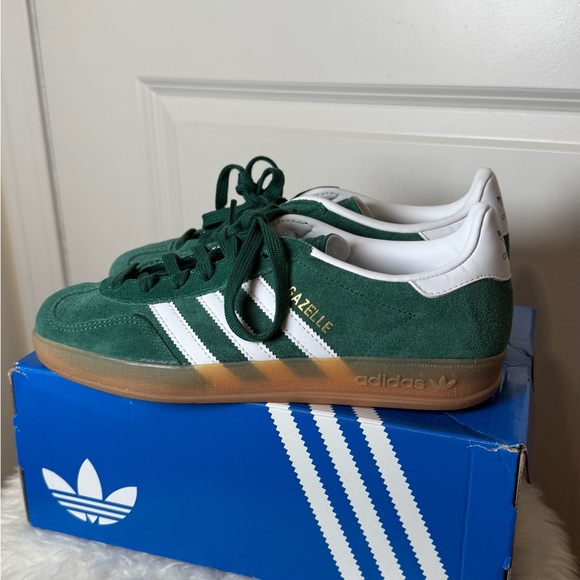 Adidas Gazelle Green and White Sneakers - Picture 1 of 9